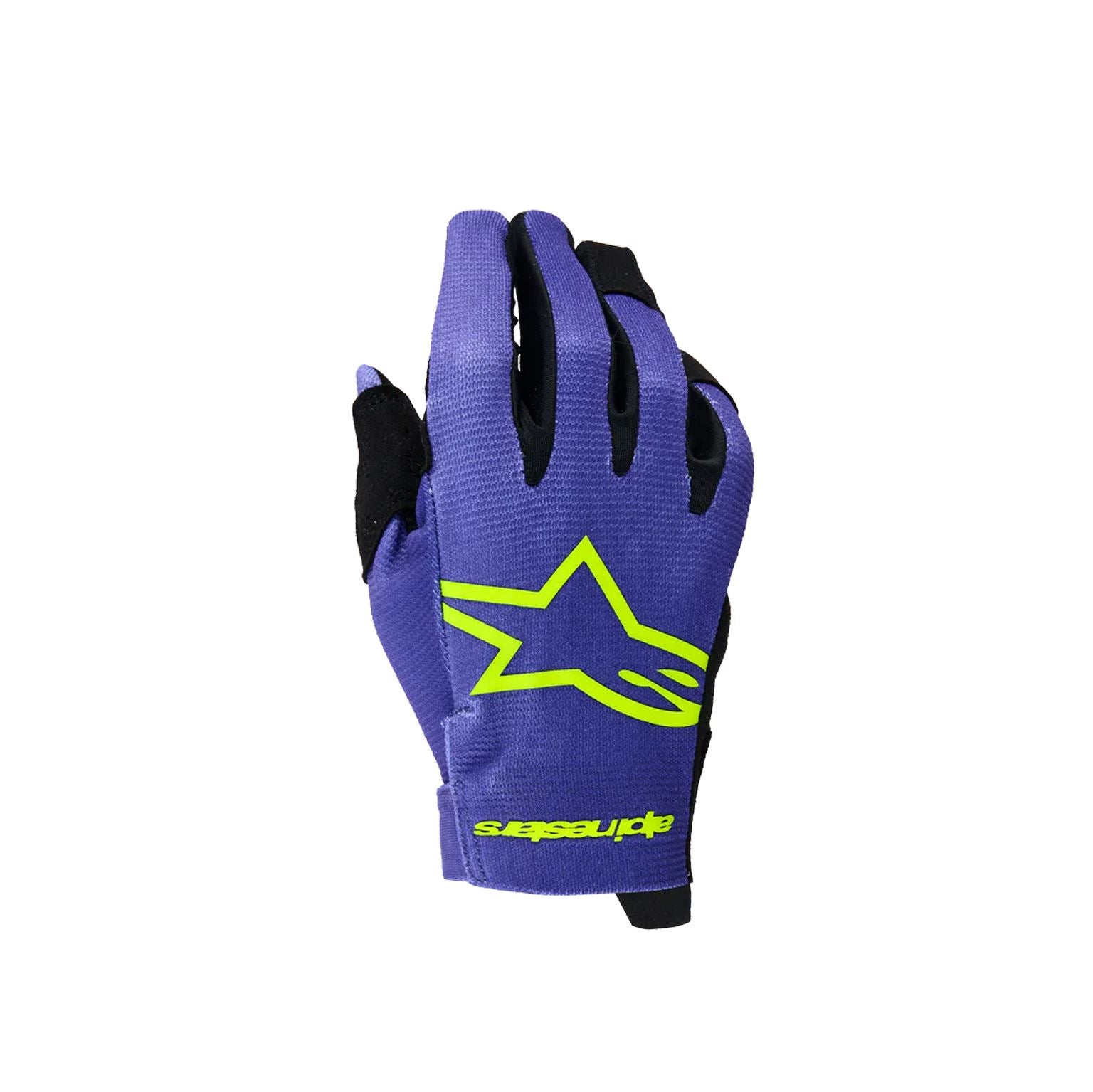 Alpinestars 2026 Youth Radar Motocross Gloves Purple Yellow Flo